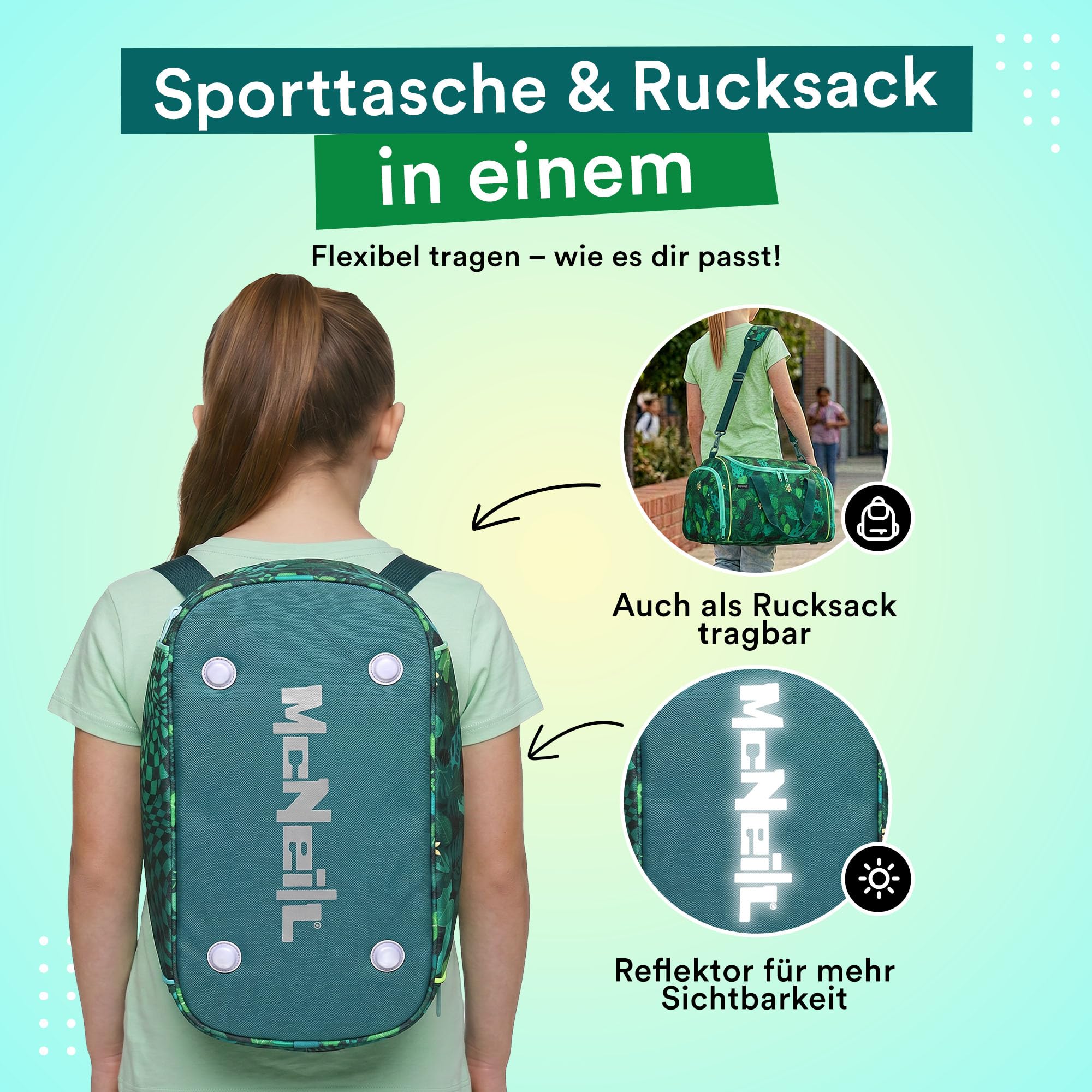 McNeill borsa sportiva Fit S Sportbag Tropic verde