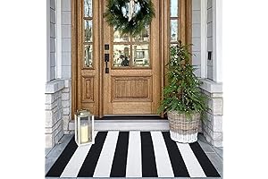 Front Door Under Mat Rug: KOZYFLY Striped Doormat for Entryway Patio Porch