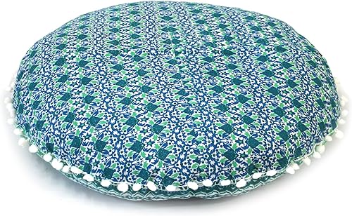 Miniatura 7 de Funda de almohada redonda con diseño de mandala para el suelo, funda de cojín para asiento, hippie, decorativa, bohemio, otomano, funda de puf