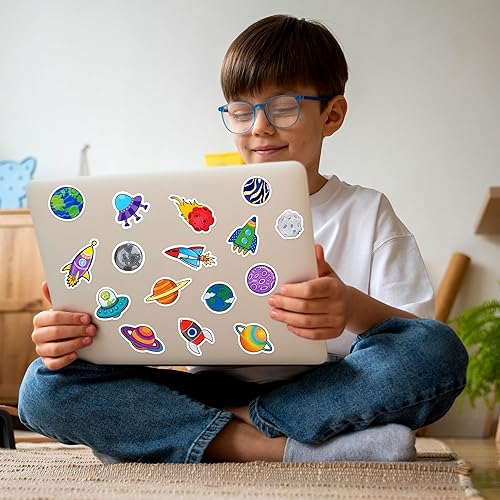 Miniatura 7 de ArtCreativity Más de 1000 calcomanías espaciales para niños, 100 hojas de calcomanías a granel, suministros de arte y manualidades, recuerdos de