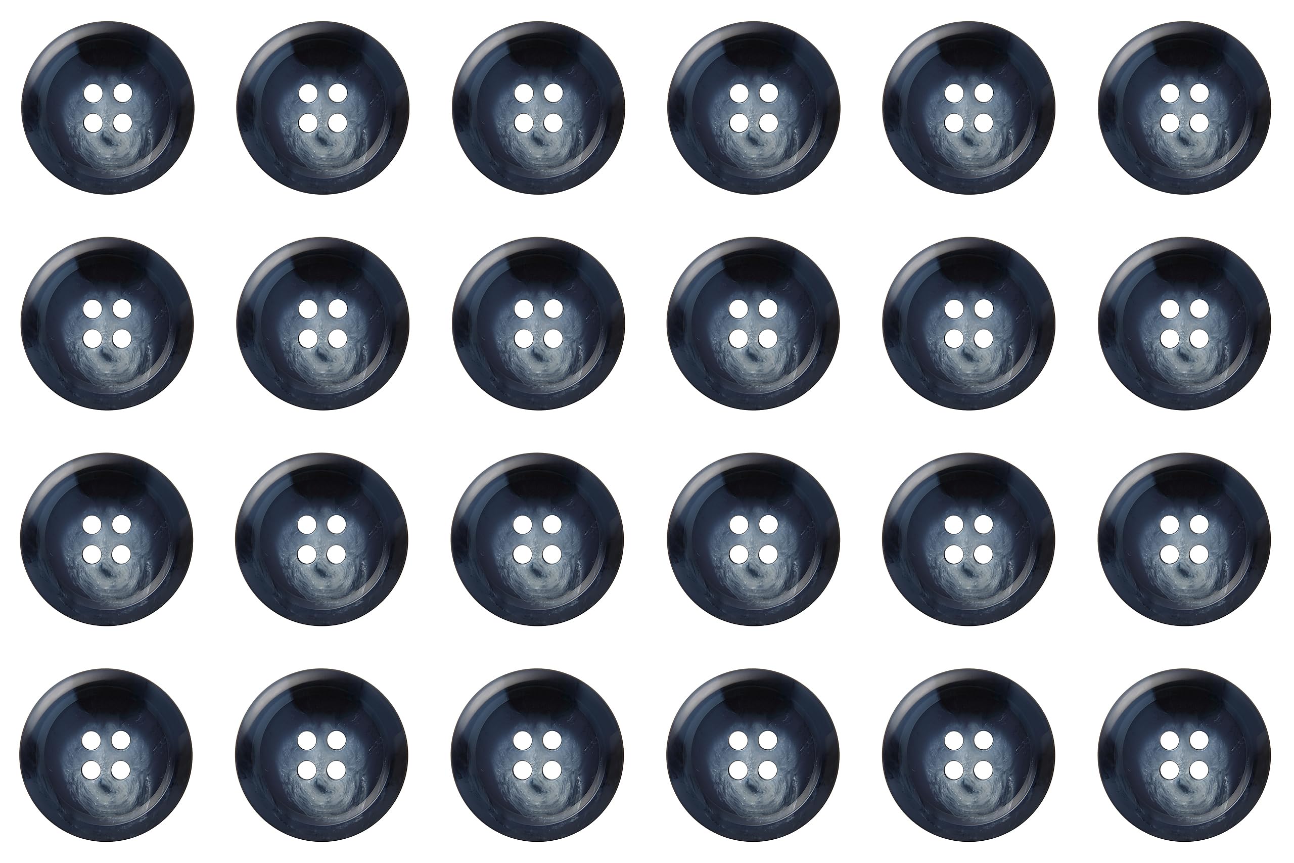 Pack of 24 Blue 20mm Round Sew On Buttons Trousers Jackets Suits Skirts Flat 4 Holes, Pack of 24 20mm Buttons
