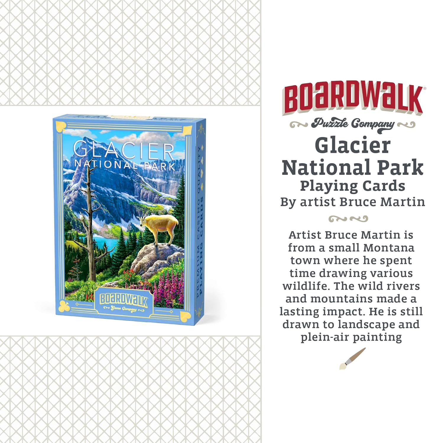Boardwalk Puzzles Glacier National Park, Featherlight Unique Playing Cards, Fun Themed Deck for Home and Travel