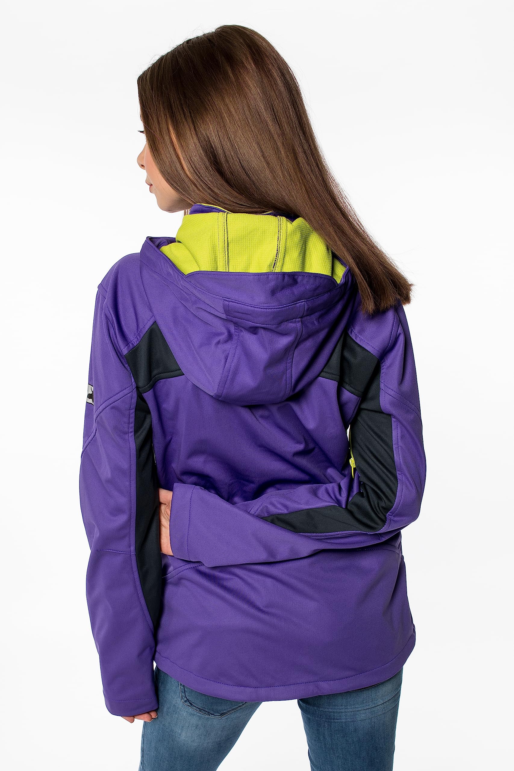 DEPROC A.C.T.I.V.E Kurtka softshell Kobiety Damska Kurtka Softshellowa Z Odpinanym Kapturem, Kurtka Przejściowa Windbreaker Downton Peak