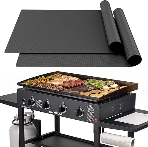 UBeesize Paquete de 2 alfombrillas 100% antiadherentes para parrilla Blackstone de 36 pulgadas, tapetes de cocina reutilizables para parrilla, sin