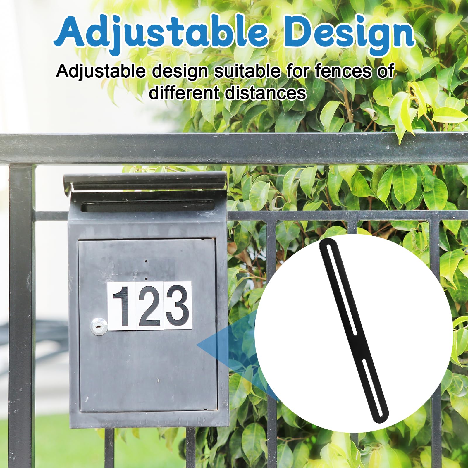 Set Fissaggio Per Cassetta Delle Lettere – 2 Supporti In Acciaio Inox 304 Per Recinzioni, 280x24 Mm, Con Viti E Dadi M5