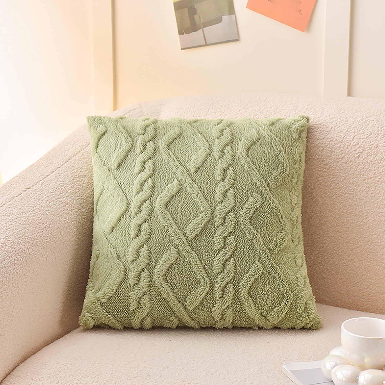 Miękka poduszka poszewka na poduszkę 50x50cm, kwadratowa dekoracyjna poduszka do rzucania, dekoracyjna miękka poduszka elegancki design, neutralny miękki dekoracyjny, do łóżka, sofy