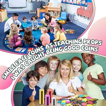 Zubebe 800 Pcs Behavior Tokens Bulk Caught Being Good Incentive Coins Reward Behavior Tokens for Kids Colorful Plastic Coins School Teacher Prize Supplies Reward Play Counting Party Favors