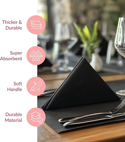 Vista 47 de Prestee 200 toallas de mano de papel desechables que se sienten como servilletas de lino, 2 capas, toallas de invitados, servilletas de papel