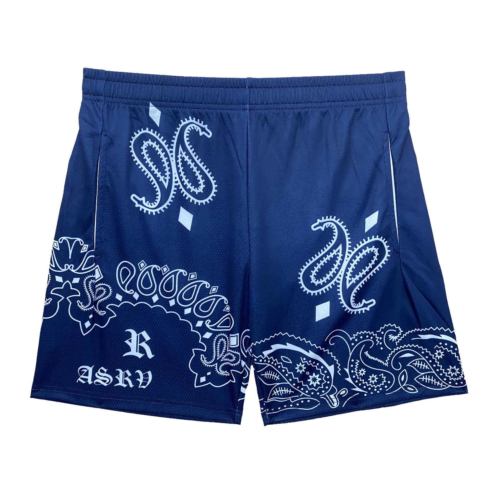 DIOTSR Mens Paisley Graphic Shorts Athletic Basketball Bandana Shorts Running Streetwear Y2k Drawstring Waist