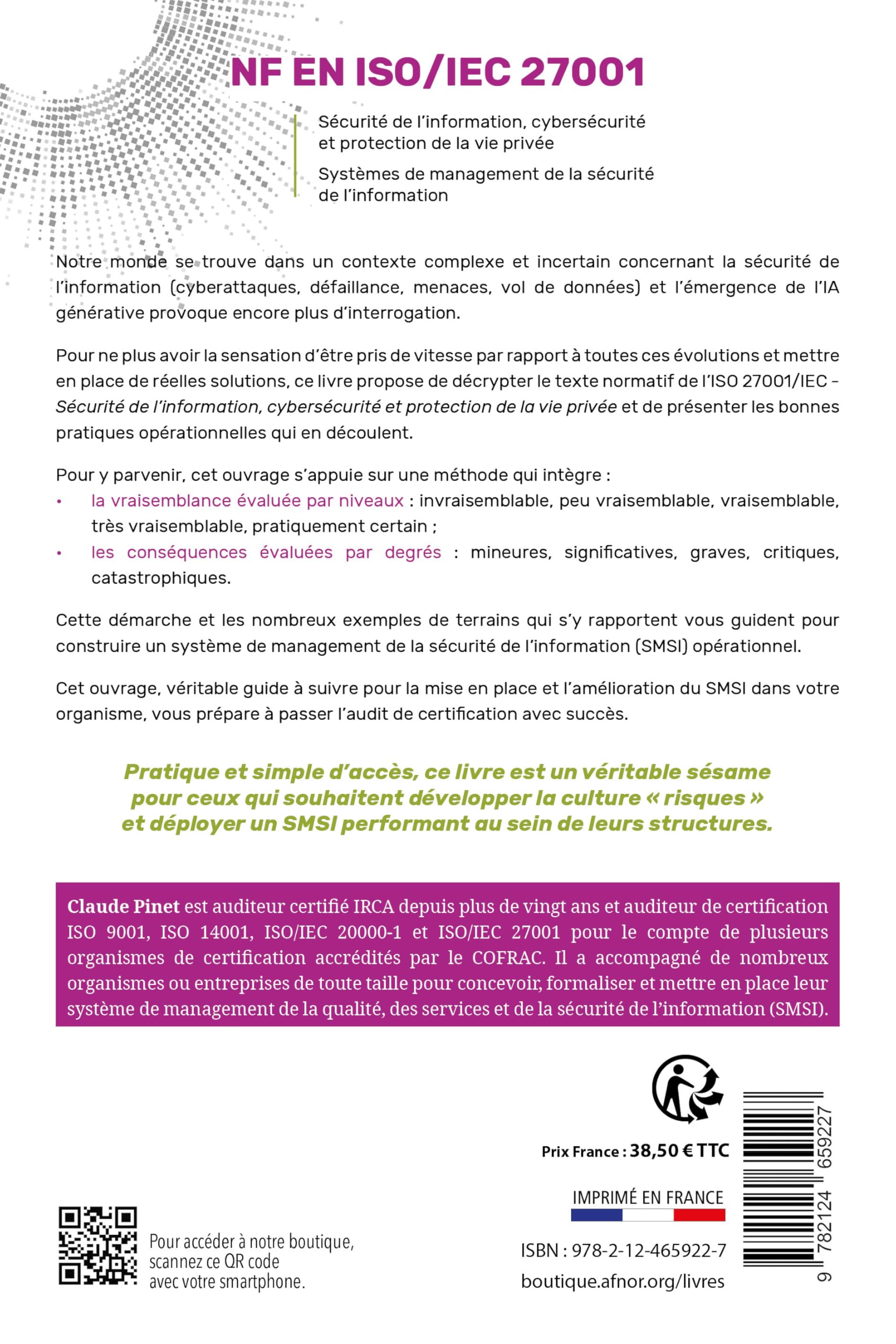 NF EN ISO/IEC 27001 - Sécurité de l'information, cybersécurité et protection de la vie privée: Systèmes de management de la sécurité de l'information ... cybersécurité et protection de la vie privée