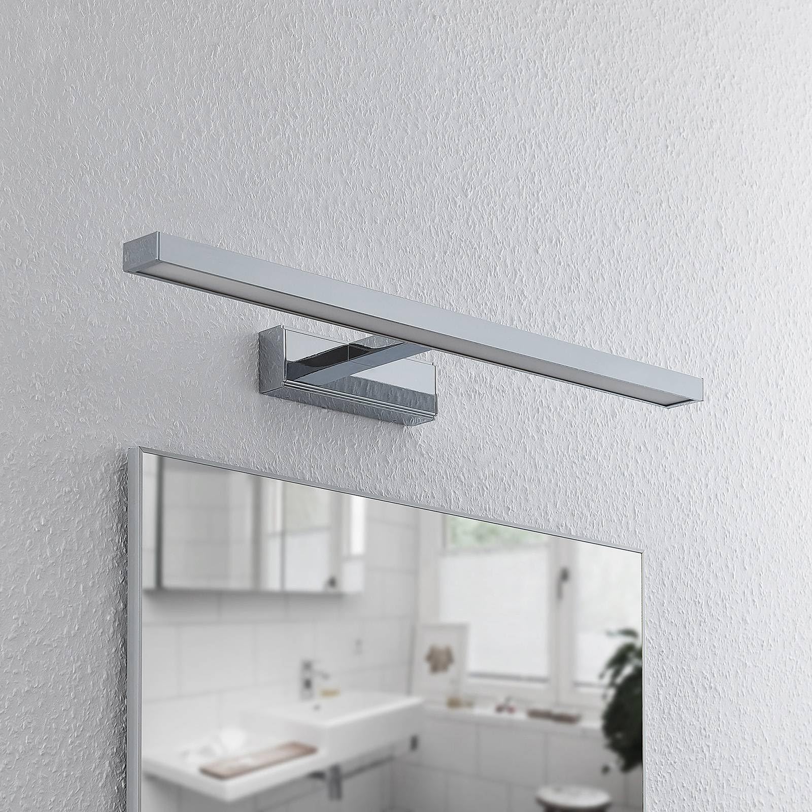 Lindby LED Wandleuchte, Wandlampe Bad Jukka (spritzwassergeschützt (Modern) in Chrom aus Aluminium (1 flammig) - Wandleuchten Spiegelleuchte Badezimmer Wandbeleuchtung Badezimmerleuchte