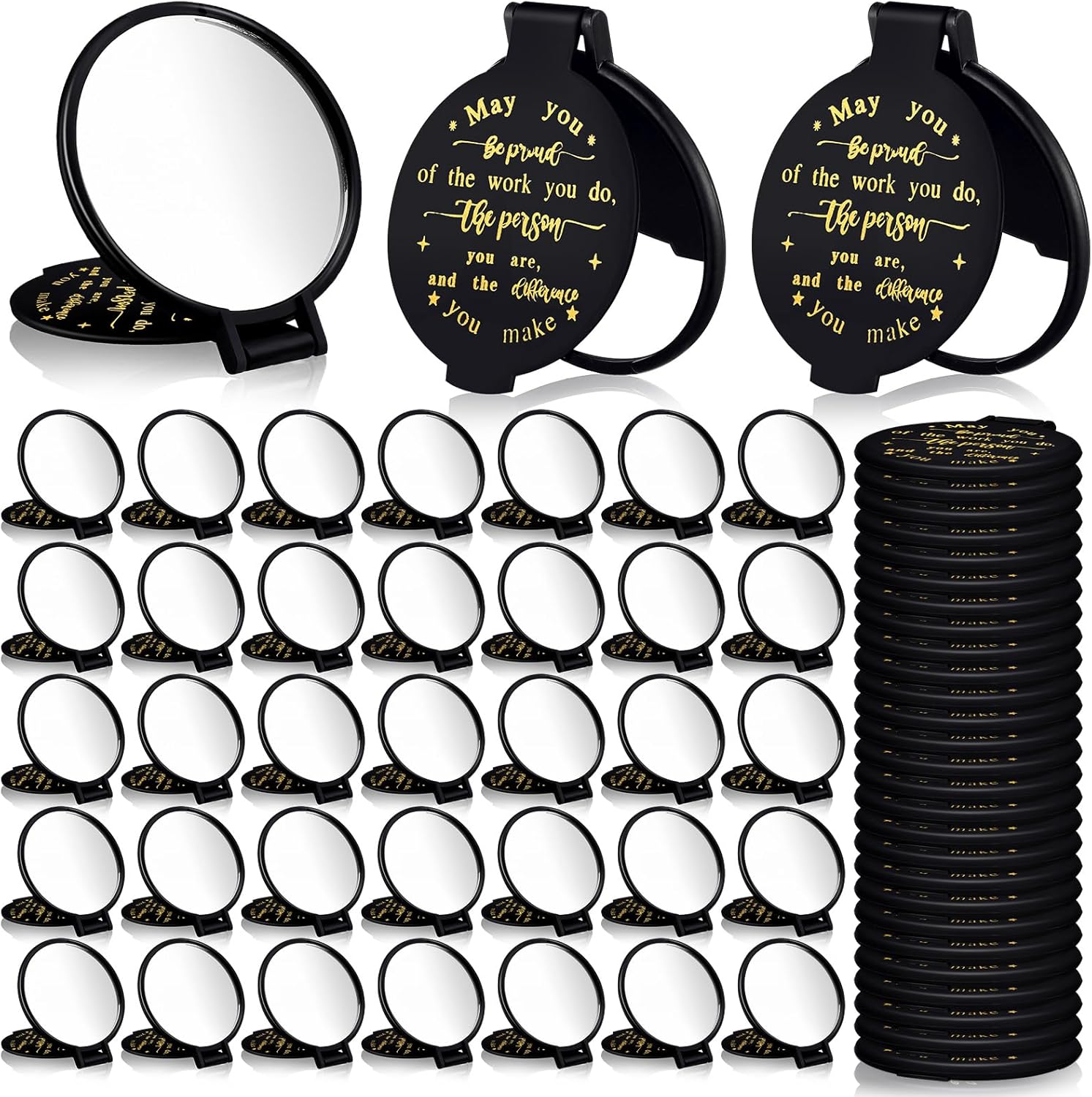 Weysat 48 Pcs Compact Mirror Bulk Inspirational Compact