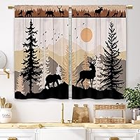 Vista 15 de Cortinas de cocina marrón con temática de café, estilo campestre, rústico, moderno, latte, pequeñas, cortas, para ventana de cafetería, cortinas