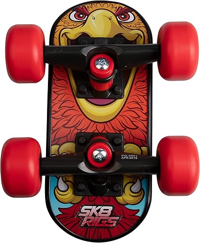 Miniatura 3 de SK8 - Tabla de mano para niños, diseño de halcón, monopatín alimentado a mano, realiza trucos de patinaje con tus manos de forma segura, color rojo
