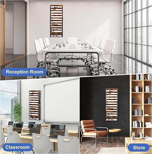 Miniatura 22 de Organizador de archivos de pared de 10 niveles, organizador de correo de madera, soporte para revistas, documentos de papel, cesta de almacenamiento