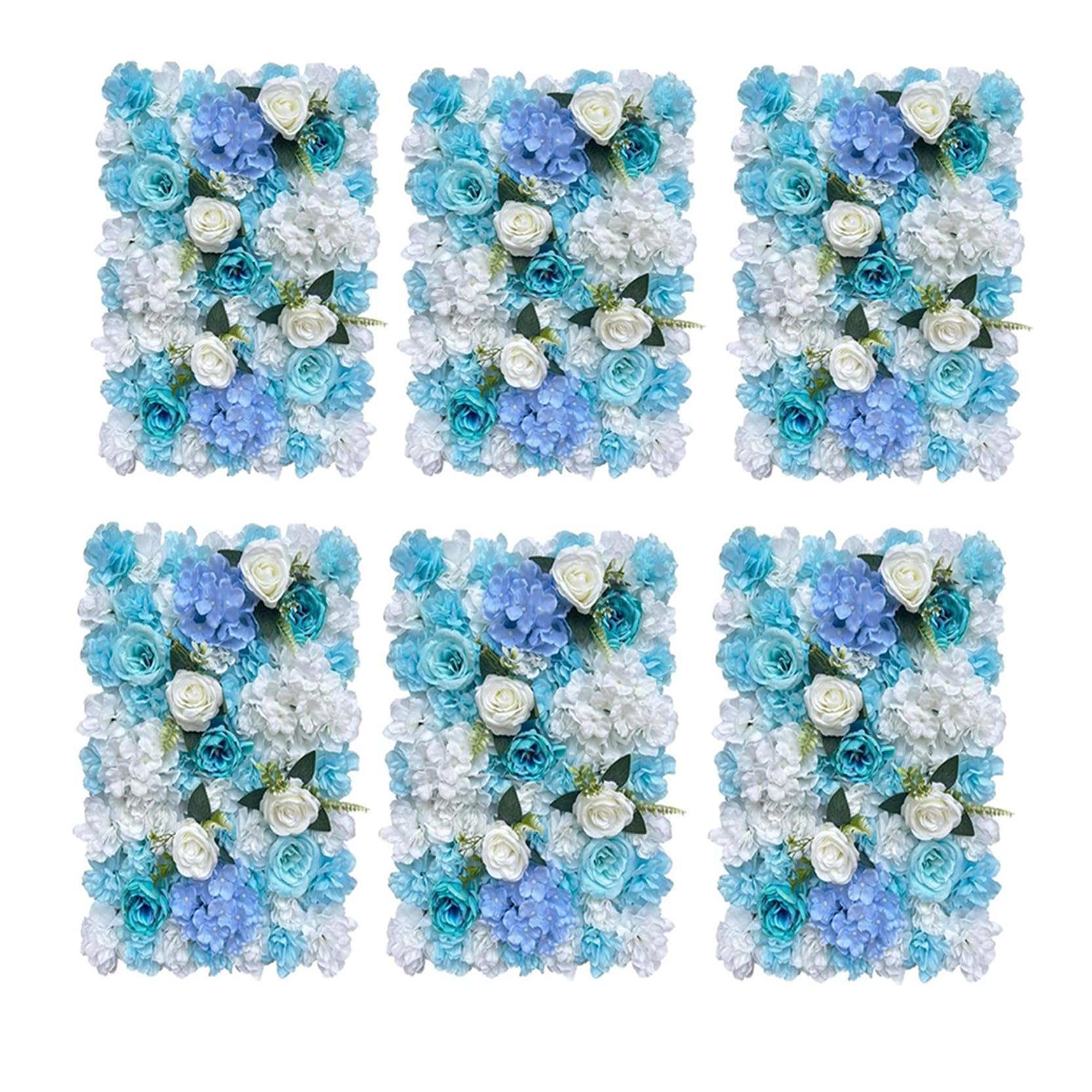 GOUZIBHD Flower Wall Panel Set for Photo Background Home Wedding Party,Wedding Flower Decorations Wall Silk Rose Panels Artificial Luxury Flower Wall Backdrop(Size:6PCS)