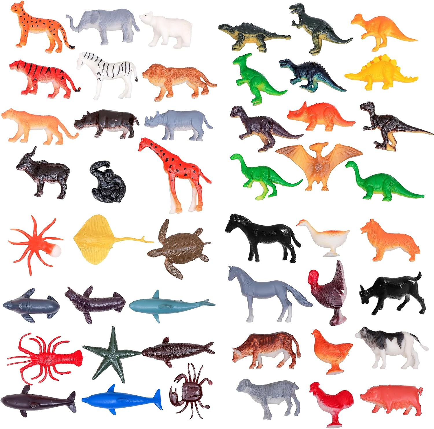 Pote de Bichos 48 Animais Brinquedo Animal Planet Original