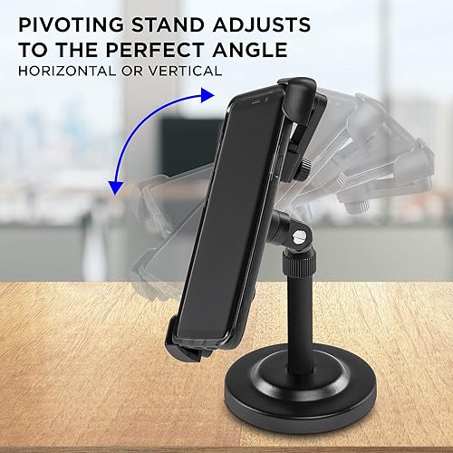 Miniatura 3 de LyxPro LYXATDPM - Soporte para tableta de teléfono celular, agarre con clip para mesa o escritorio, ángulo giratorio ajustable de 360 grados que se