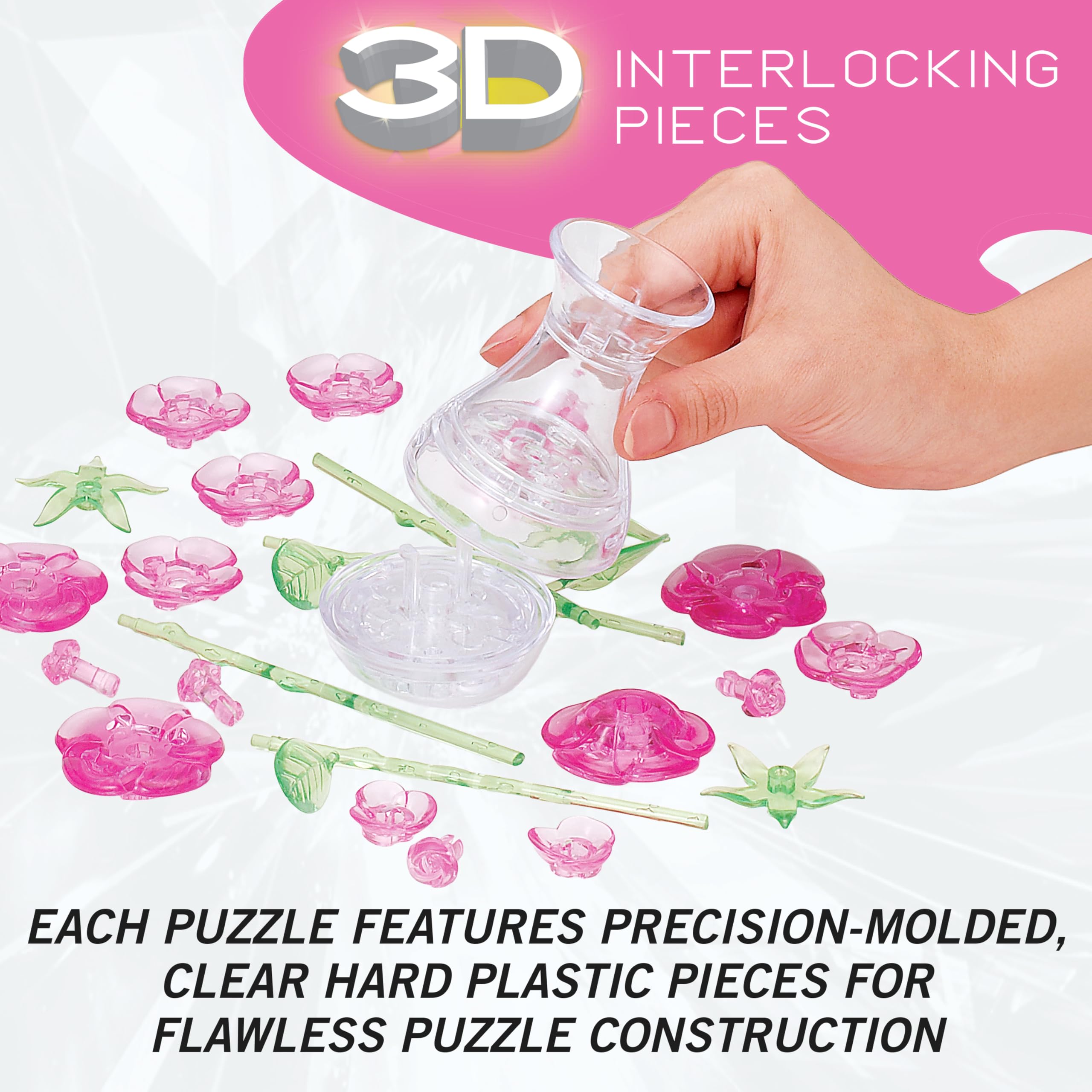 Amazon.com: BePuzzled | Roses in Vase Original 3D Crystal Puzzle