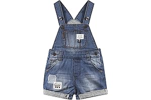 Toddler Unisex Big Bib Pocket Summer Denim Shortalls