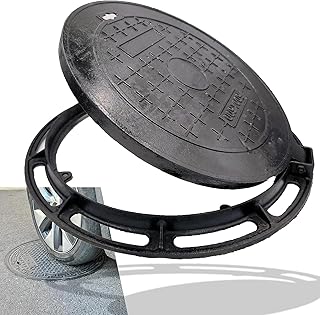Cast Iron Manhole Cover and Frame 24", B Class Black Septic Tank Lid with