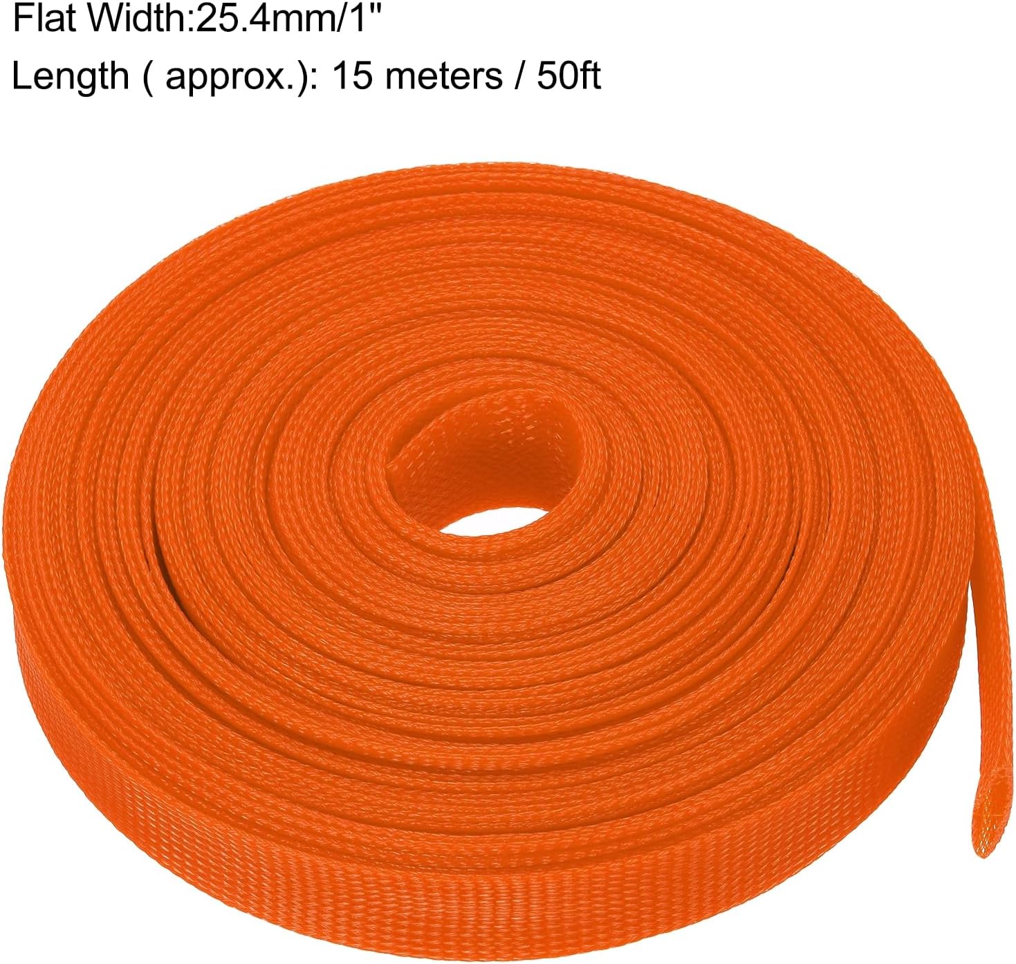 uxcell Expandable Sleeving, 1-inch 50ft Cable Sleeve, Orange