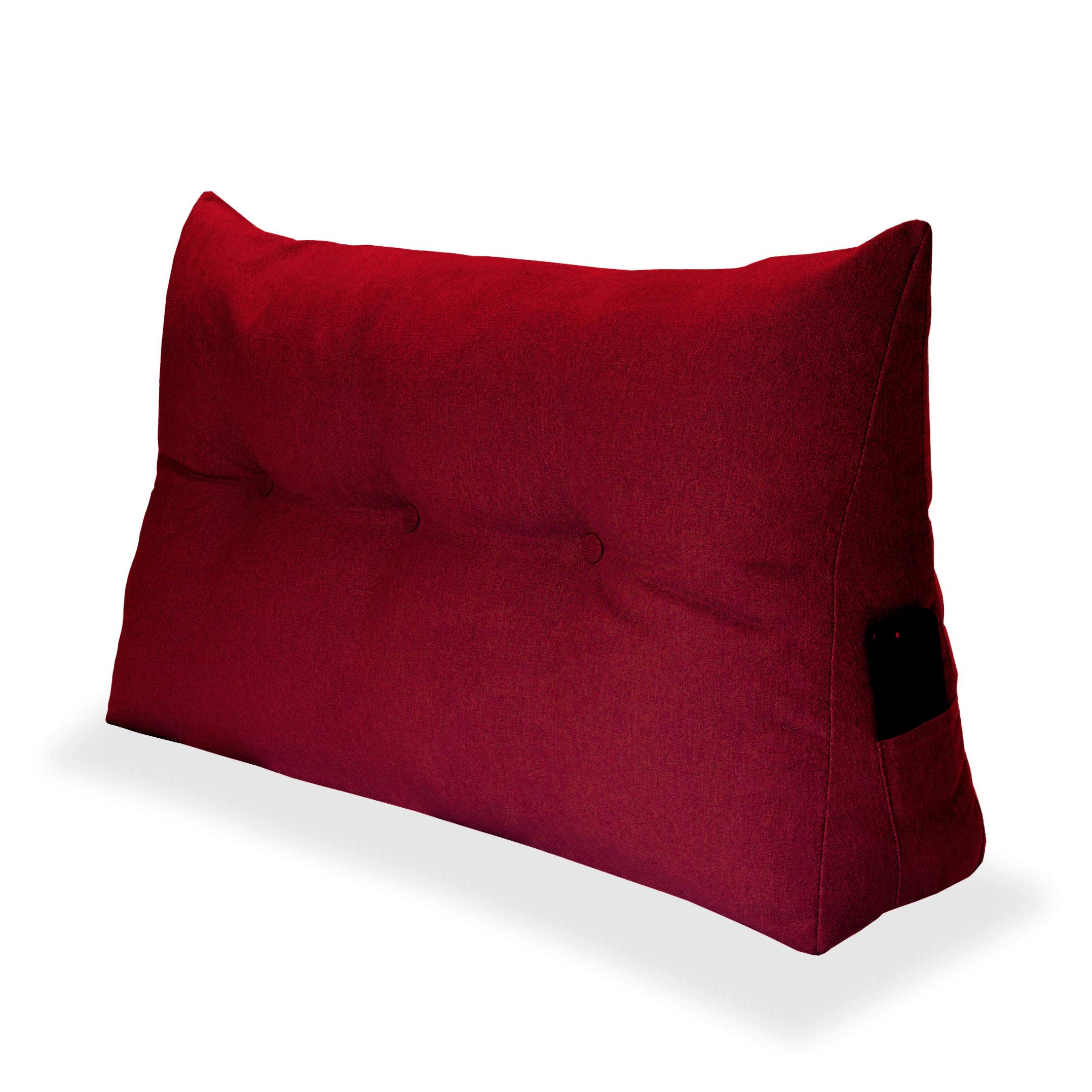 Coussin Triangulaire Décoratif Multifonction - Support Dorsal Pour Lit/Canapé - Rouge, 120 Cm