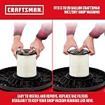 CRAFTSMAN General Purpose Filter for 22 to 34 Litre (5 to 20 Gallon) Wet/Dry Shop Vacuums (CMXZVBE38754) | Fits Most 5 to 20 Gallon CRAFTSMAN Shop Vacuums, Easy Installation and Traps General Debris