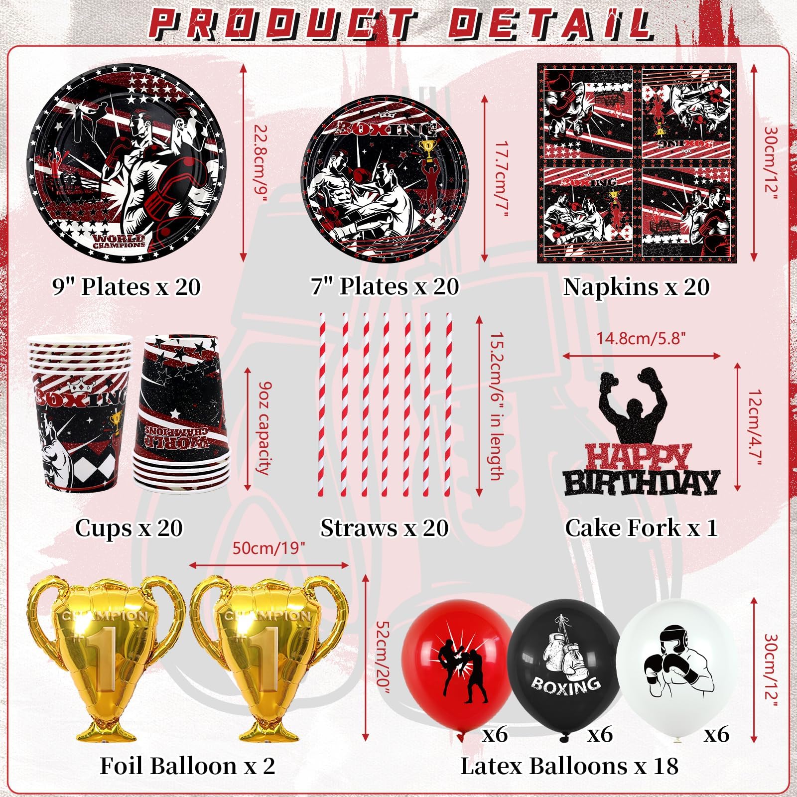 Decorazioni per feste di compleanno di boxe Banner Ghirlanda Articoli per feste di wrestling Incontro di boxe Lotta Sport Tema Decorazioni per feste di compleanno per pugili