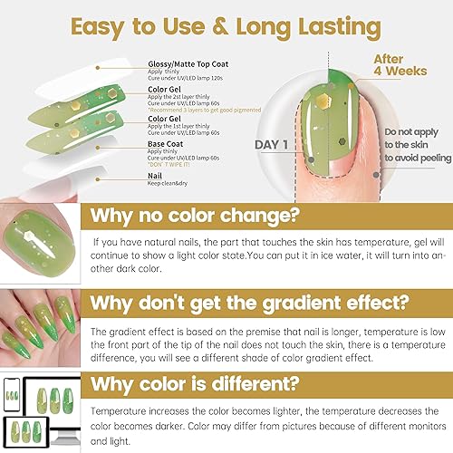 Vista 187 de YTD Likomey Brocade Glitter - Esmalte de uñas de gel que cambia de color, 0.5 onzas líquidas, color rosa intenso a violeta, brillo brillante, cambio