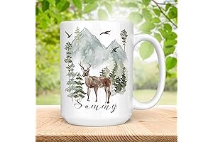 Personalized Ceramic Deer Forest Coffee Cup: A Nature-Inspired Companion for Your Morning Brew
