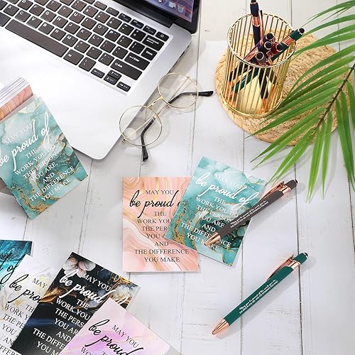 Miniatura 4 de Fuutreo 60 unidades de regalos de agradecimiento para empleados, cuadernos inspiradores, bolígrafos de agradecimiento, diarios motivacionales a