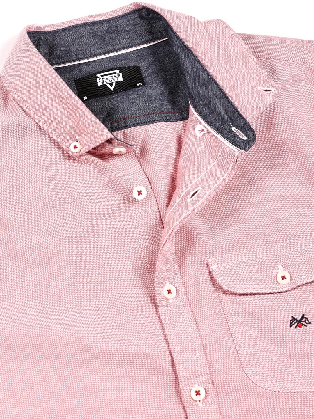 Thomas Scott Uomo | Tinta unita | Manica lunga | Vestibilità regolare | 100% cotone | Tasca singola | Colletto spalmato | Camicia casual (disponibile in taglie forti)