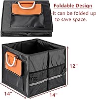 Vista 2 de Ettonsun Organizador de maletero de automóvil, organizador de almacenamiento plegable con múltiples compartimentos, divisor extraíble, accesorios