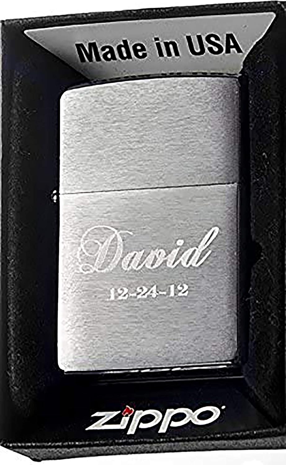 Groomsman Personalizied Zippo Brush Silver Pocket Lighter Free Engraving