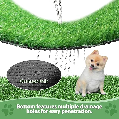 Miniatura 4 de Césped artificial de 23.5 x 19.5 pulgadas para perros, tapete de entrenamiento para orinal de césped falso para perros, almohadilla de césped para