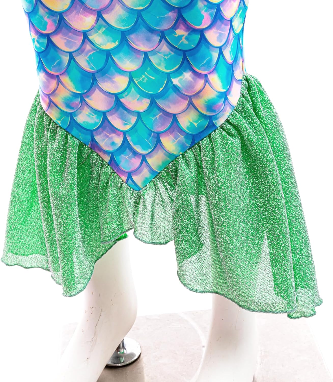 Little Girls Mermaid Swimsuit 3pcs Bathing Suits Princess Bikini Set with Tail Skirt for Kids Toddler Swimwear for 2-8 Years