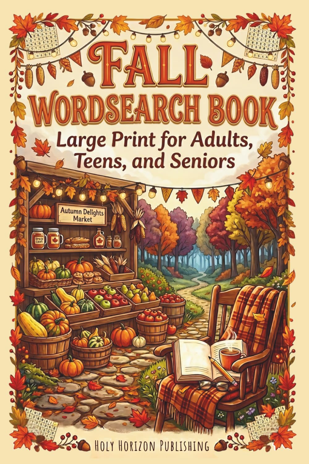 Fall Word Search Book – Large Print for Adults, Teens, and Seniors: 50+ Cozy Word Find Puzzles Featuring Autumn Leaves, Pumpkins, Harvest, Thanksgiving, Nature, and Seasonal Themes
