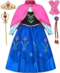 Fantasia de Anna Frozen GZ-LAOPAITOPU para meninas, fantasia de princesa Anna para festa de aniversário, roupas de cosplay de Halloween para crianças