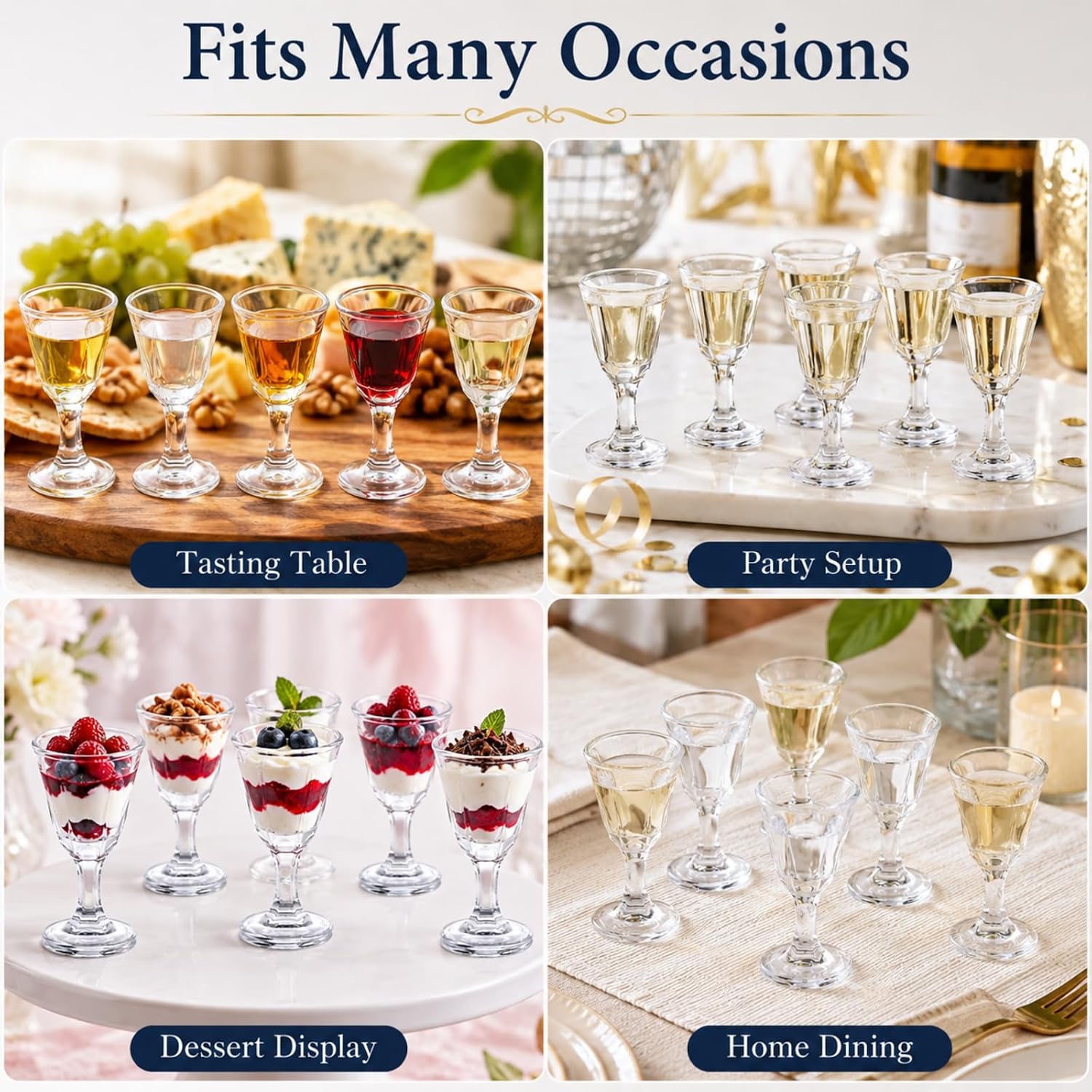 6 Pcs 0.4 oz/12ml Mini Shot Glasses Mini Wine Glass with Heavy Base Clear Glass Tasting Cups Soju Glass for Tiny Espresso Liquor Tasting Glasses for Birthday, Wedding, Outdoor Party