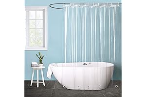 EurCross Clear Shower Curtain Liner 74 inch Long, Waterproof Plastic Bathroom Curtain...