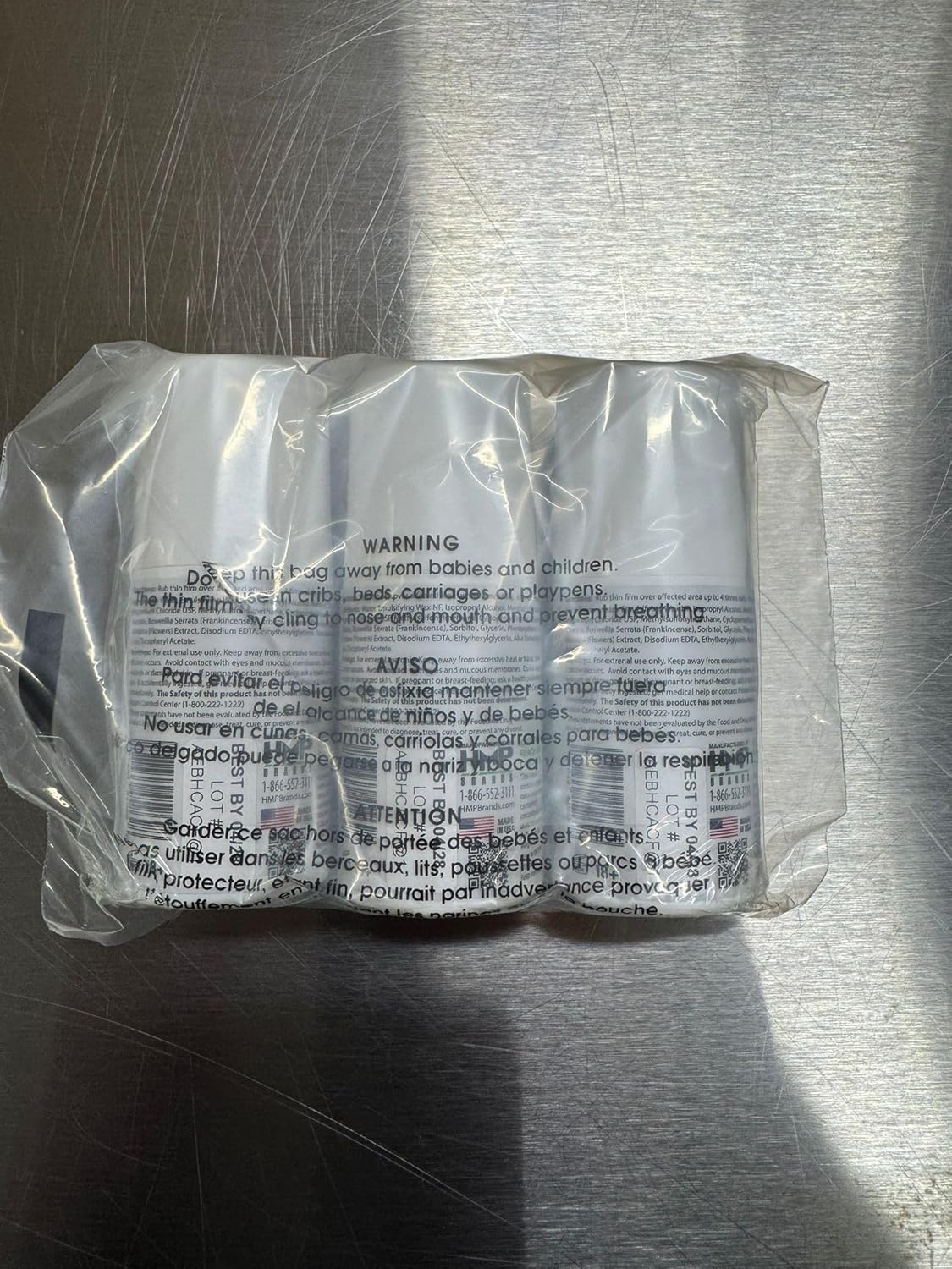 HMP Nerve Roll-On for Feet, Hands, Legs, Toes, Back 2000MG Hemp with Menthol & Arnica, Soothing Cooling Formula, Made in USA, 50ml (3 Pack)