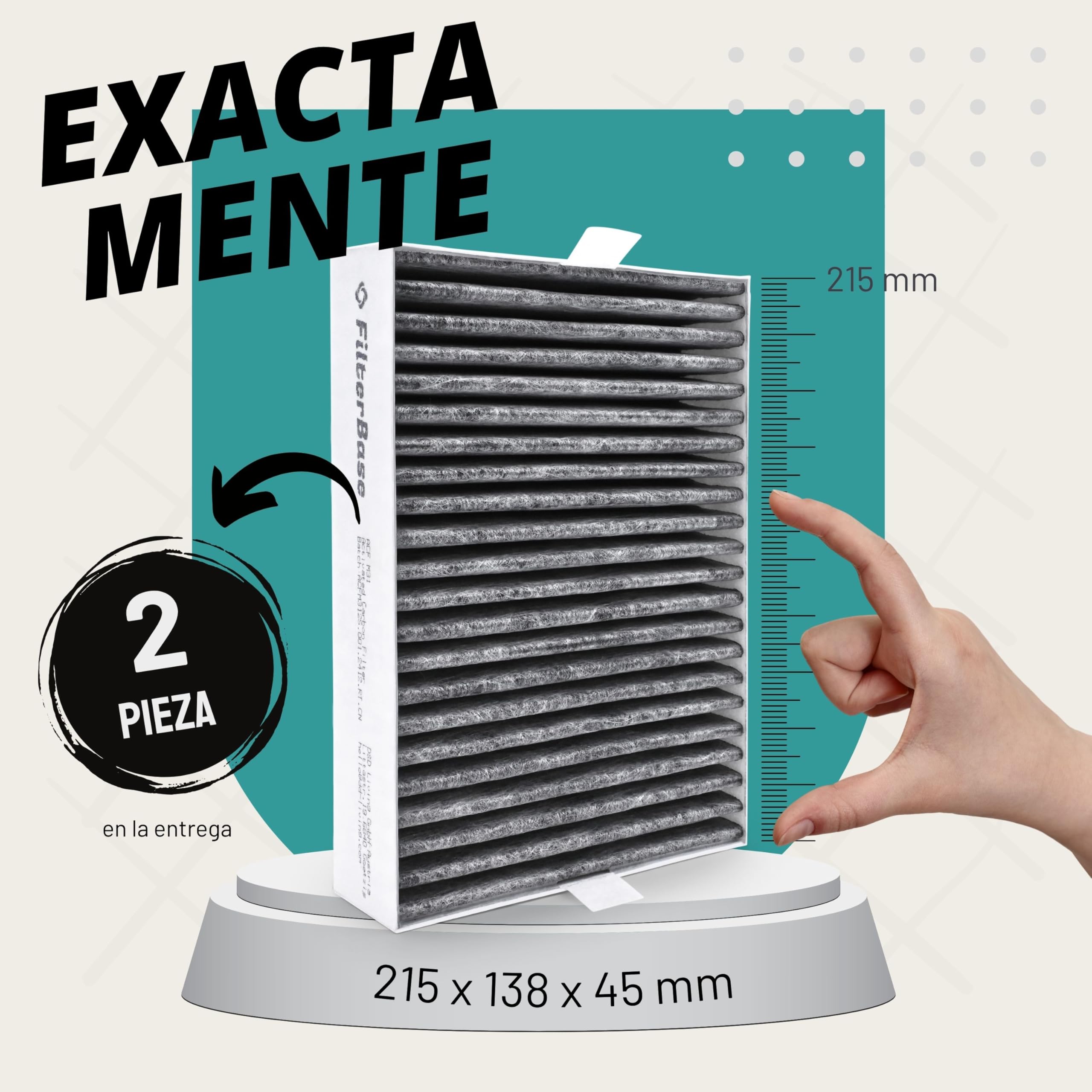 FilterBase Filtro de carbón activo Miele DKF 31-P compatible con campana extractora