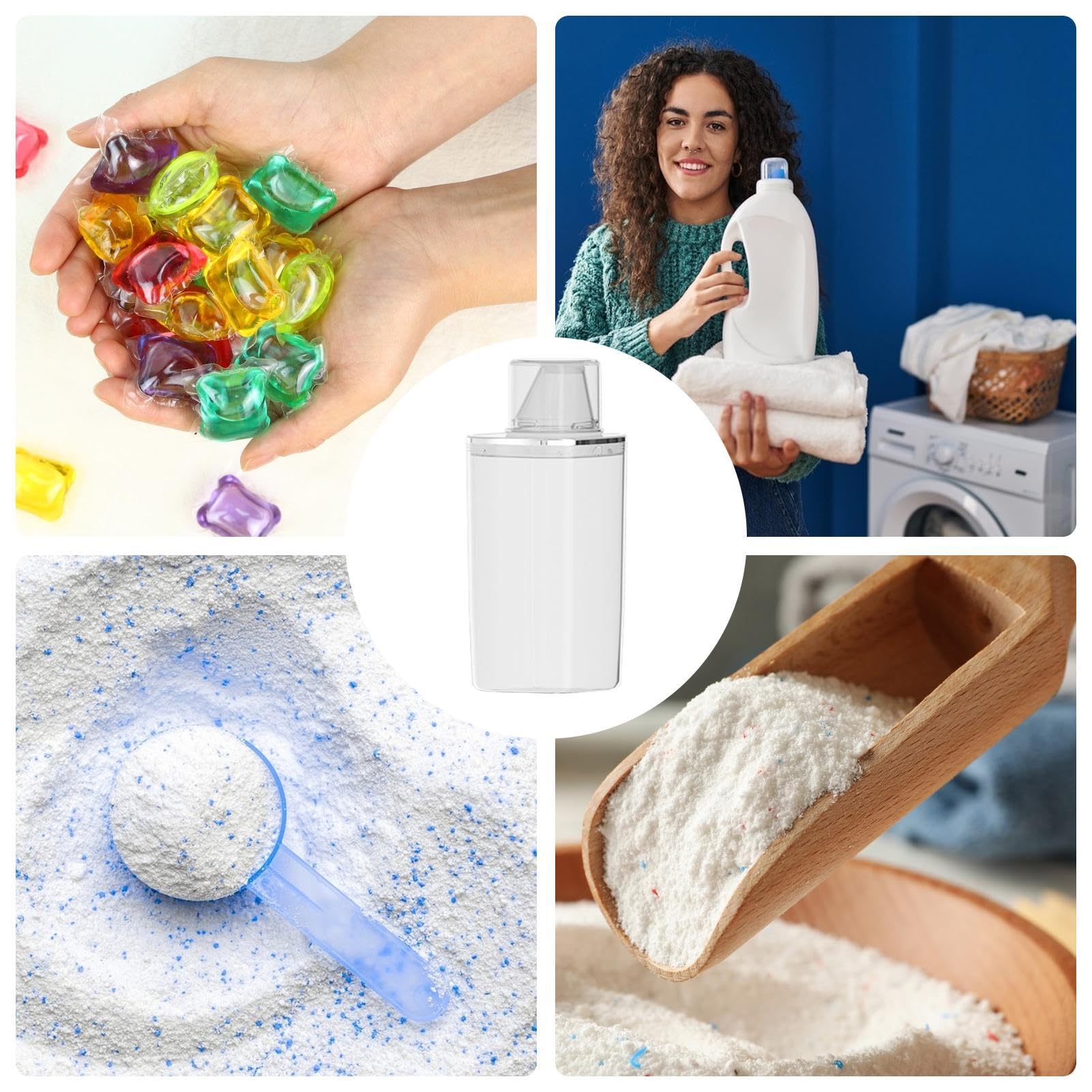 Duft-Booster-Perlenspender, Puder-Aufbewahrungsbox, U-förmiger Ausgang, Waschküchen-Organisation, Waschmittelhalter, Waschküche, Aufbewahrung und Organisation für Waschpulver Küche, Haushalt & Wohnen