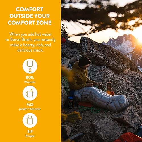 Miniatura 3 de Borvo Broth - Paquetes de caldo de hueso instantáneo  Polvo de caldo de hueso  Pollo clásico  Sin paleo, keto y gluten  6 paquetes compostables