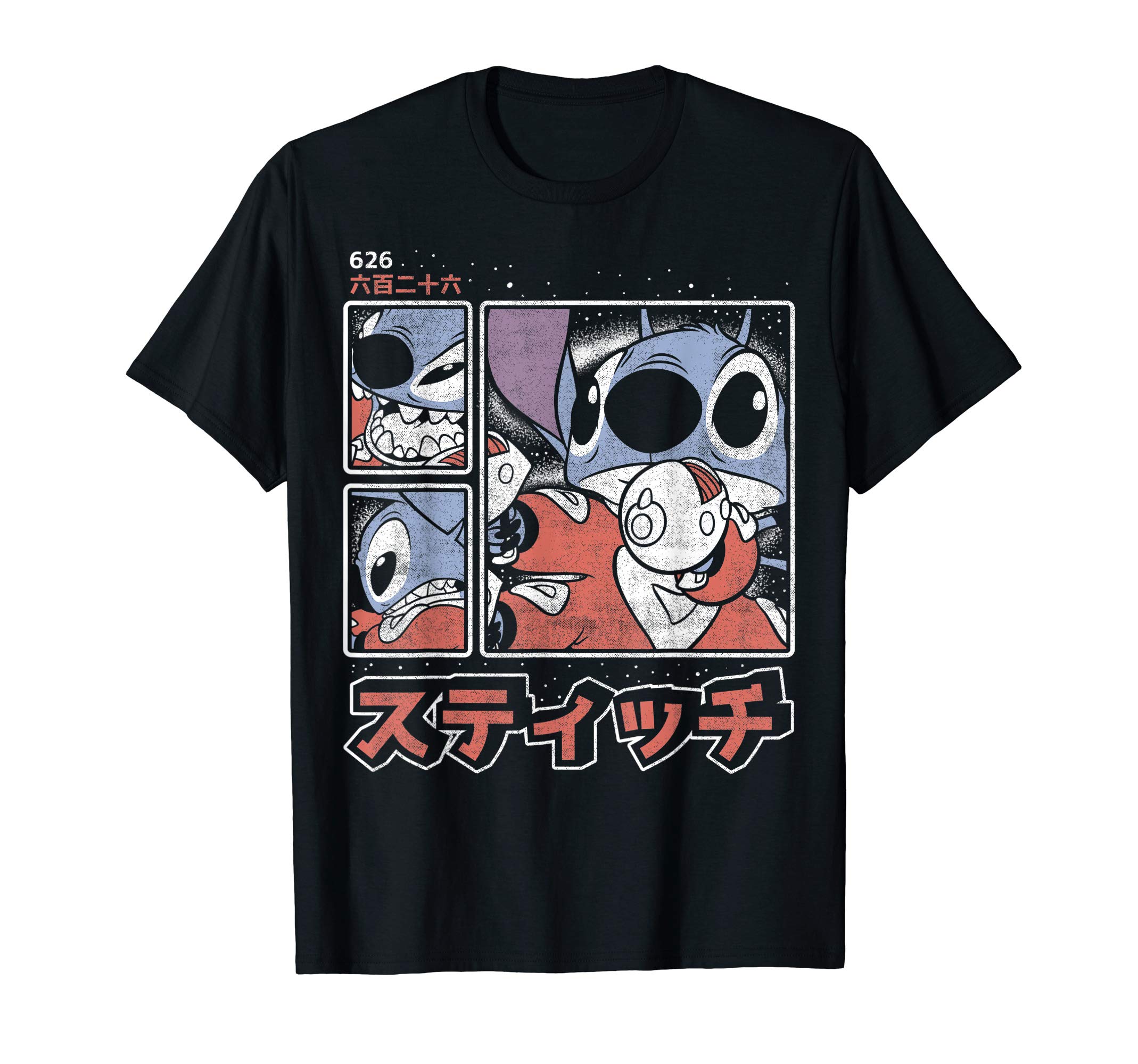 Lilo & Stitch 626 Stitch Day Kanji Panels T-Shirt