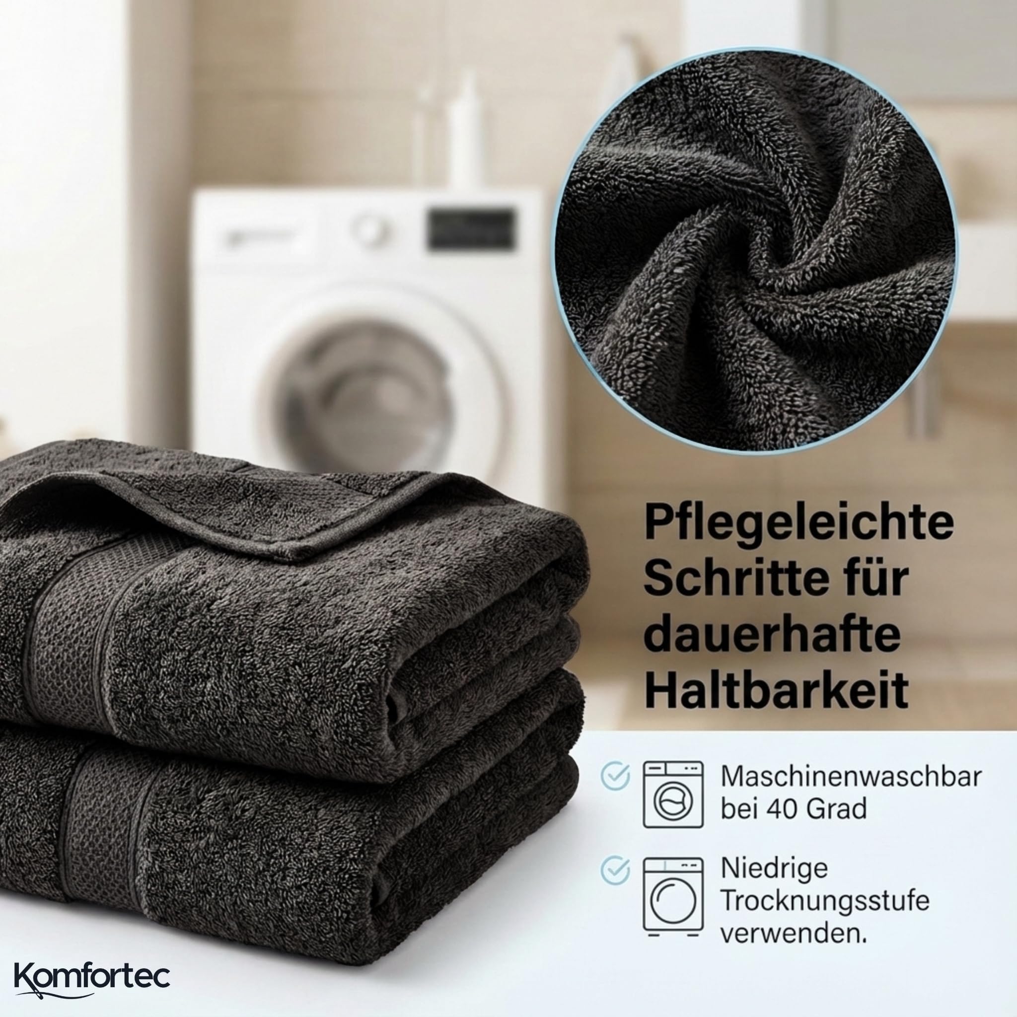 Komfortec Set di 8 Asciugamani Bagno e Viso/Ospite, Spugna 100% Cotone
