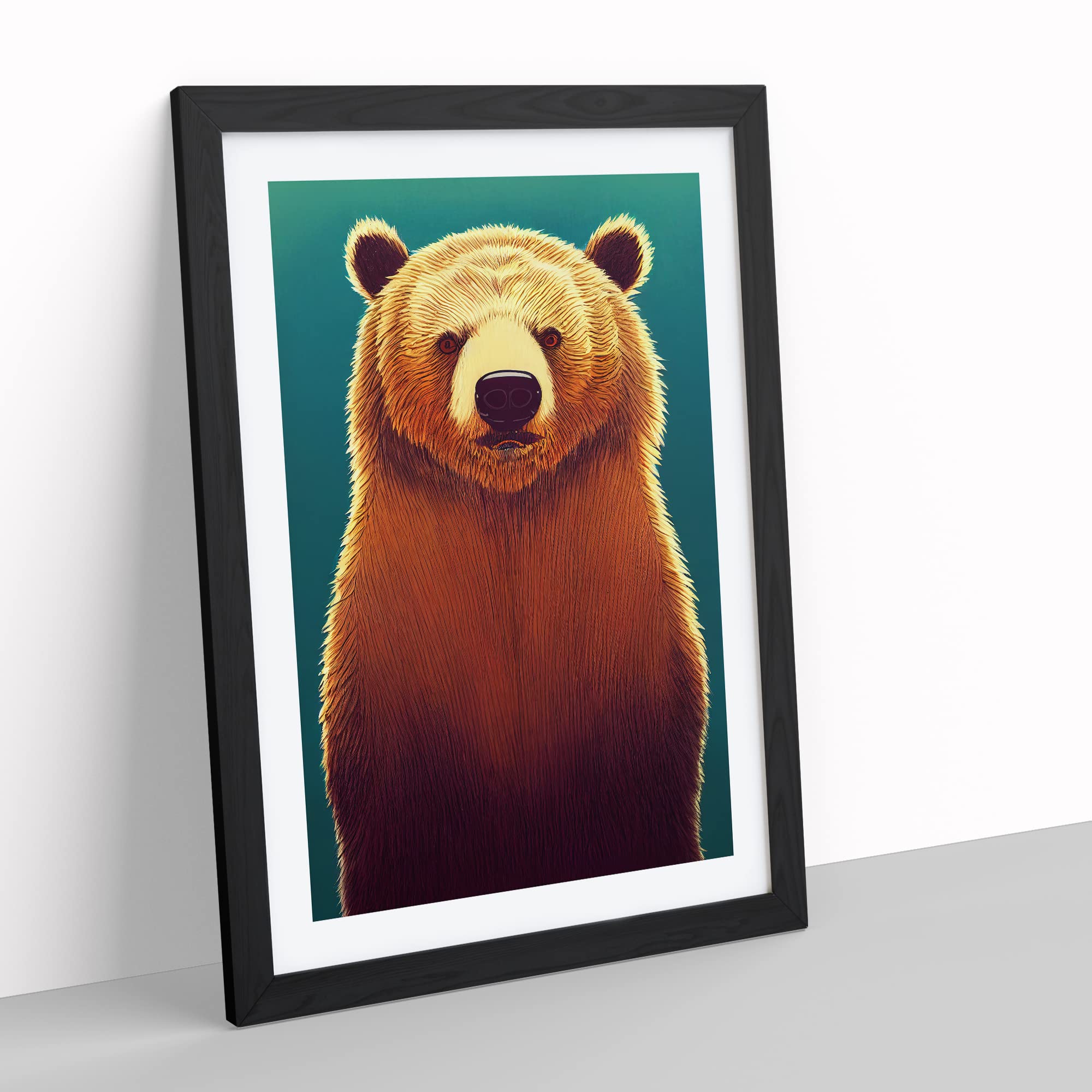 Young Bear Framed Print, Black, A3 (34 x 46 cm) - Image 3