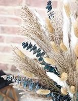 Vista 5 de xin's convey 120 PCS Dried Pampas Grass, Dried Flowers, Reed Grass Bouquet for Bohemian Flowers Home Table Wedding Decoration, Rustic