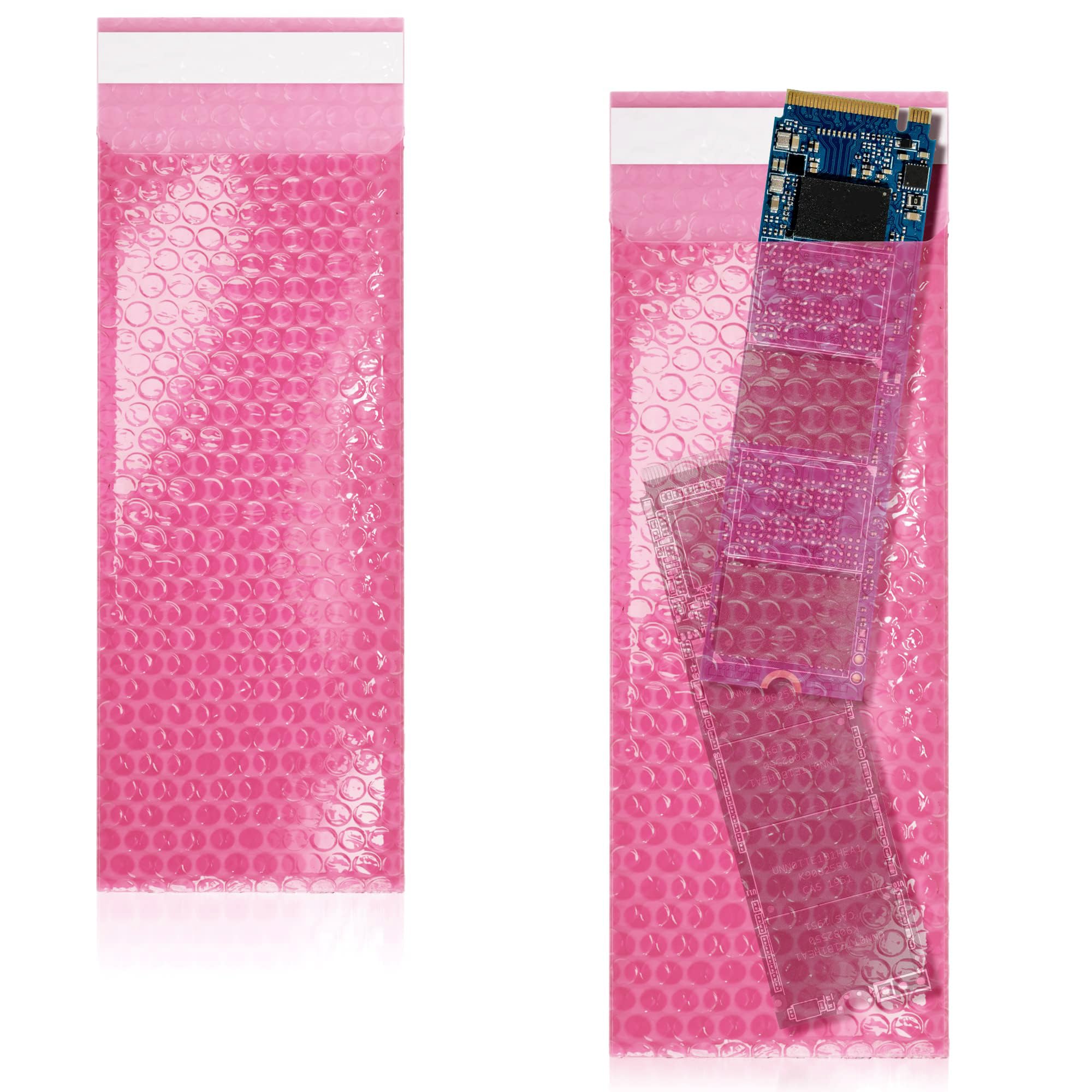 APQ Lot de 25 sacs à bulles antistatiques 4 x 10,5 sacs refermables pour emballage, stockage de composants électroniques sensibles